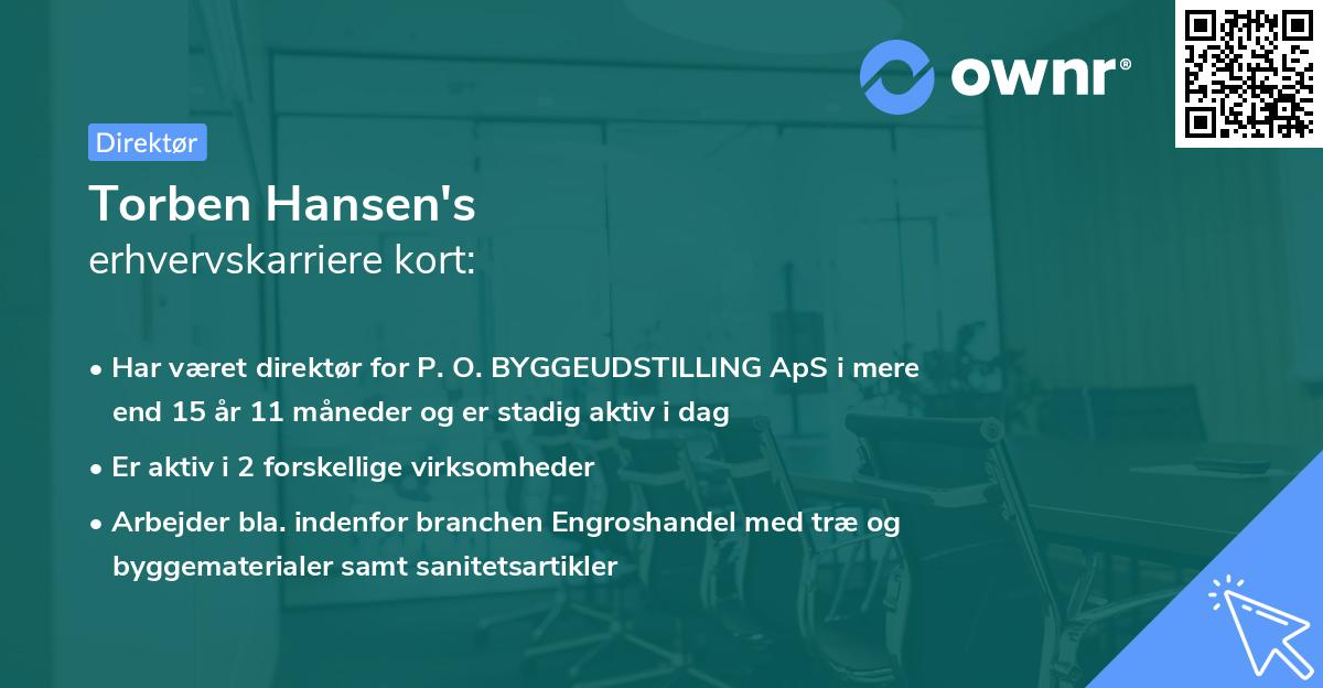 Torben Hansen's erhvervskarriere kort