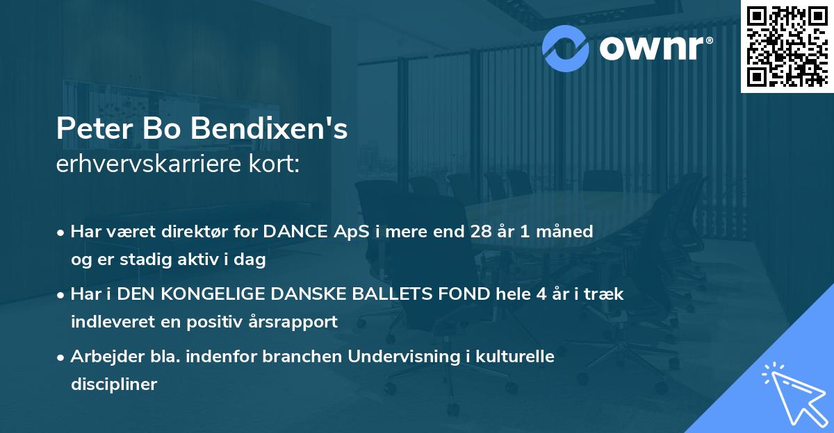 Peter Bo Bendixen's erhvervskarriere kort