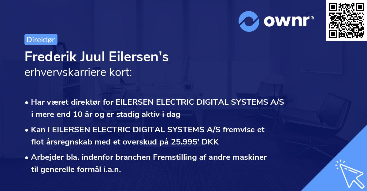 Frederik Juul Eilersen's erhvervskarriere kort