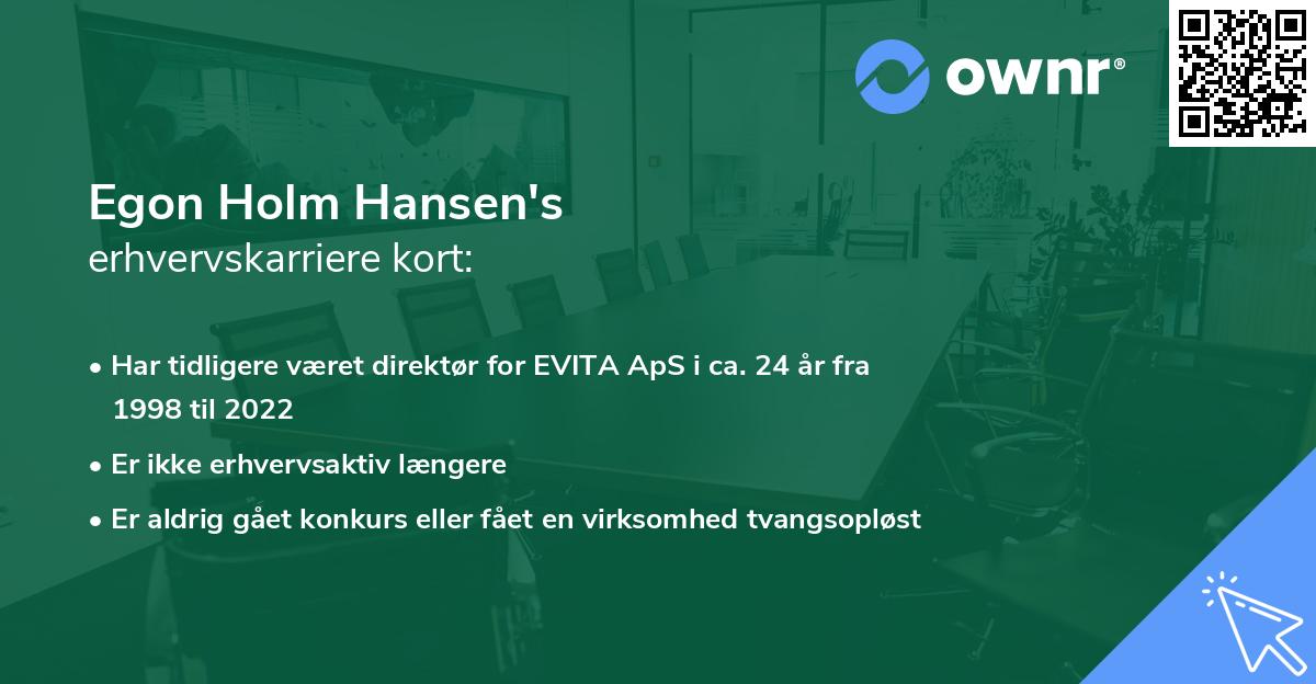 Egon Holm Hansen's erhvervskarriere kort