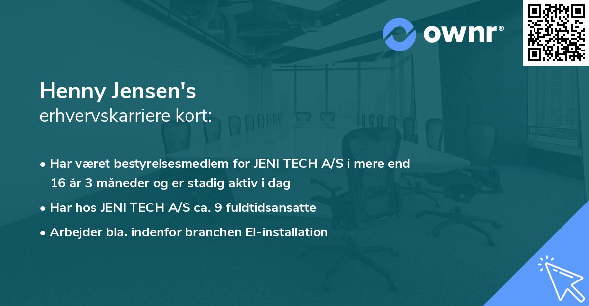 Henny Jensen's erhvervskarriere kort