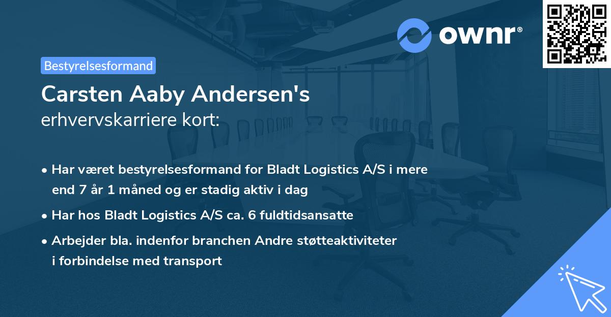 Carsten Aaby Andersen's erhvervskarriere kort