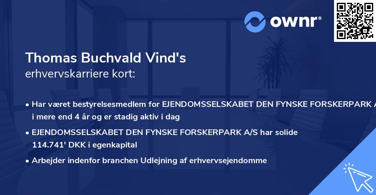 Thomas Buchvald Vind's erhvervskarriere kort