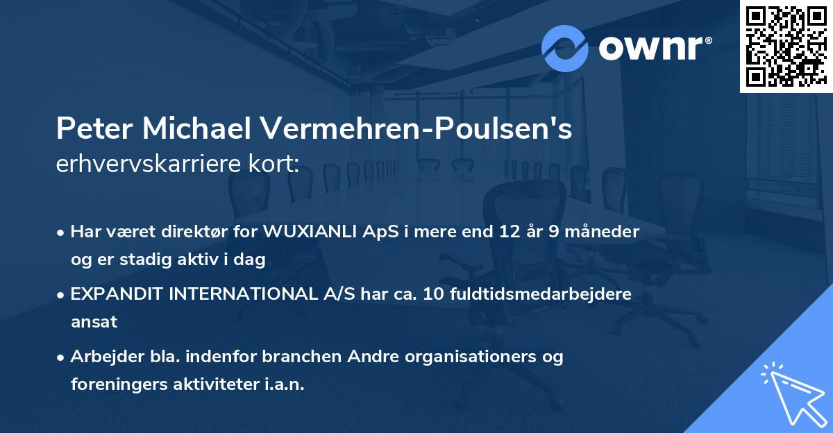 Peter Michael Vermehren-Poulsen's erhvervskarriere kort