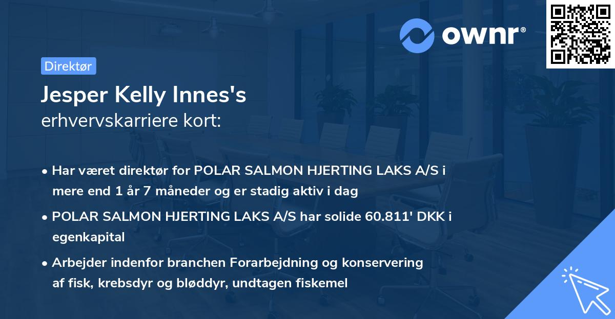 Jesper Kelly Innes's erhvervskarriere kort