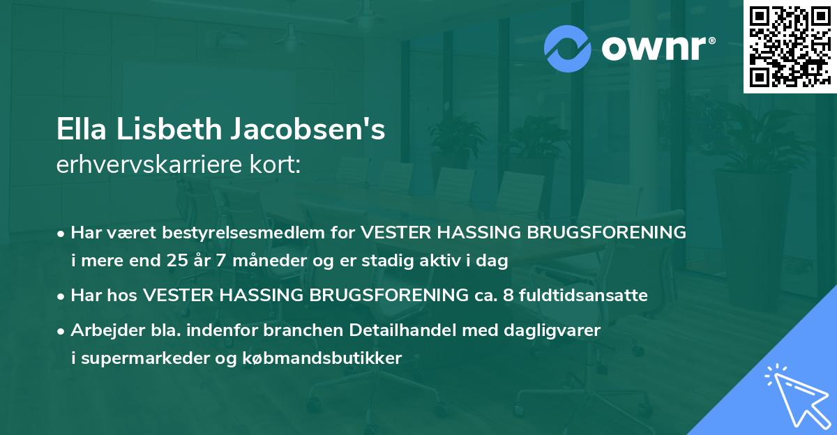 Ella Lisbeth Jacobsen's erhvervskarriere kort