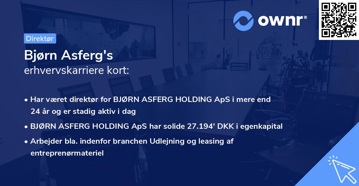 Bjørn Asferg's erhvervskarriere kort