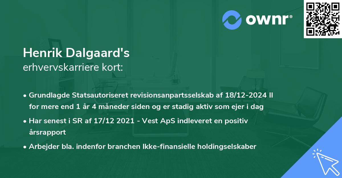 Henrik Dalgaard's erhvervskarriere kort