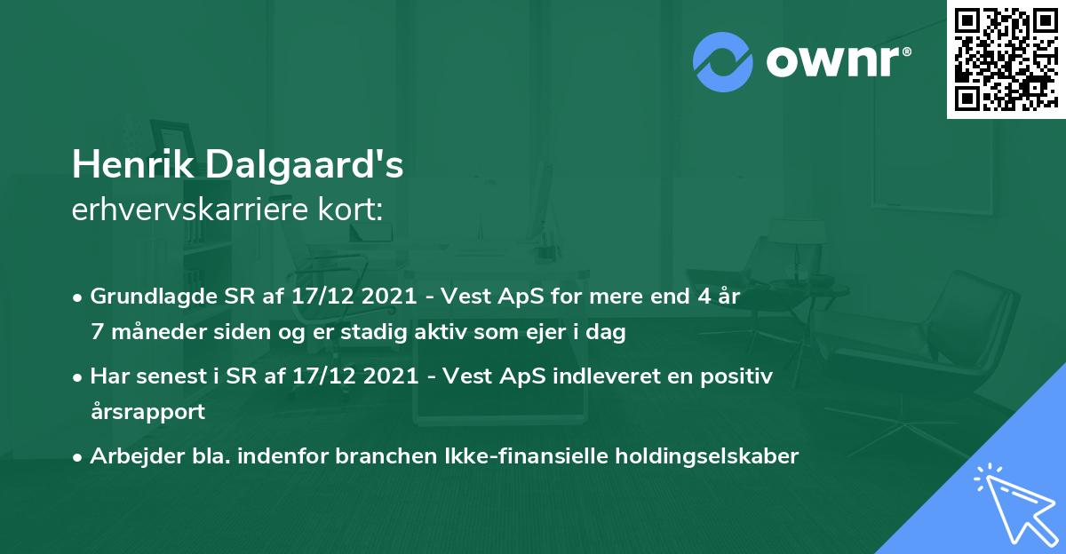Henrik Dalgaard's erhvervskarriere kort
