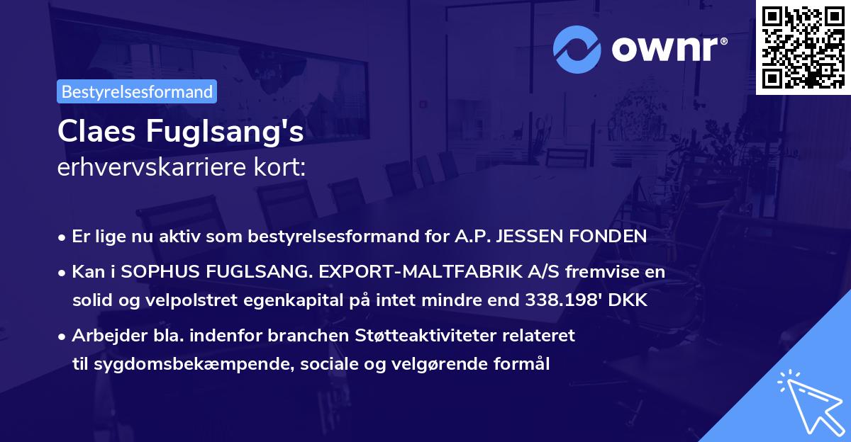 Claes Fuglsang's erhvervskarriere kort