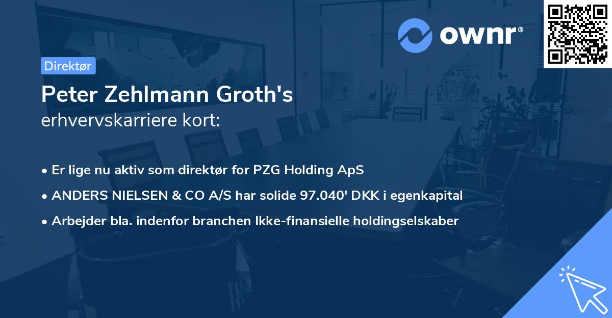 Peter Zehlmann Groth's erhvervskarriere kort