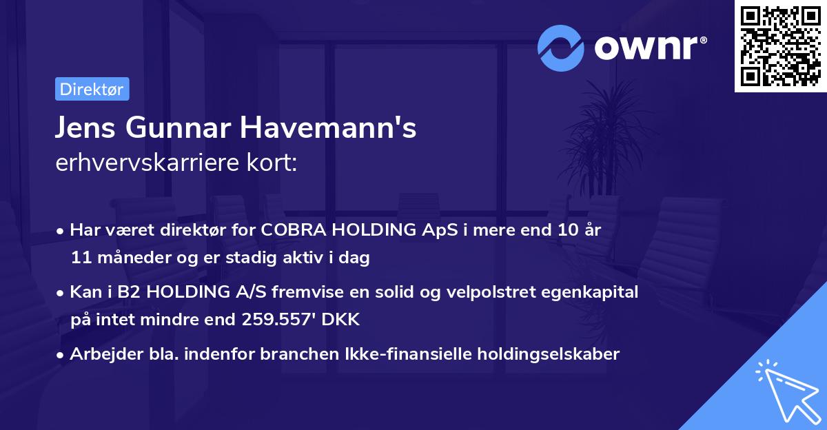 Jens Gunnar Havemann's erhvervskarriere kort