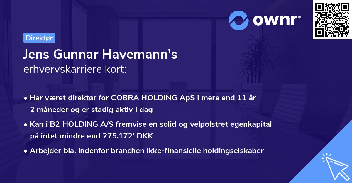 Jens Gunnar Havemann's erhvervskarriere kort