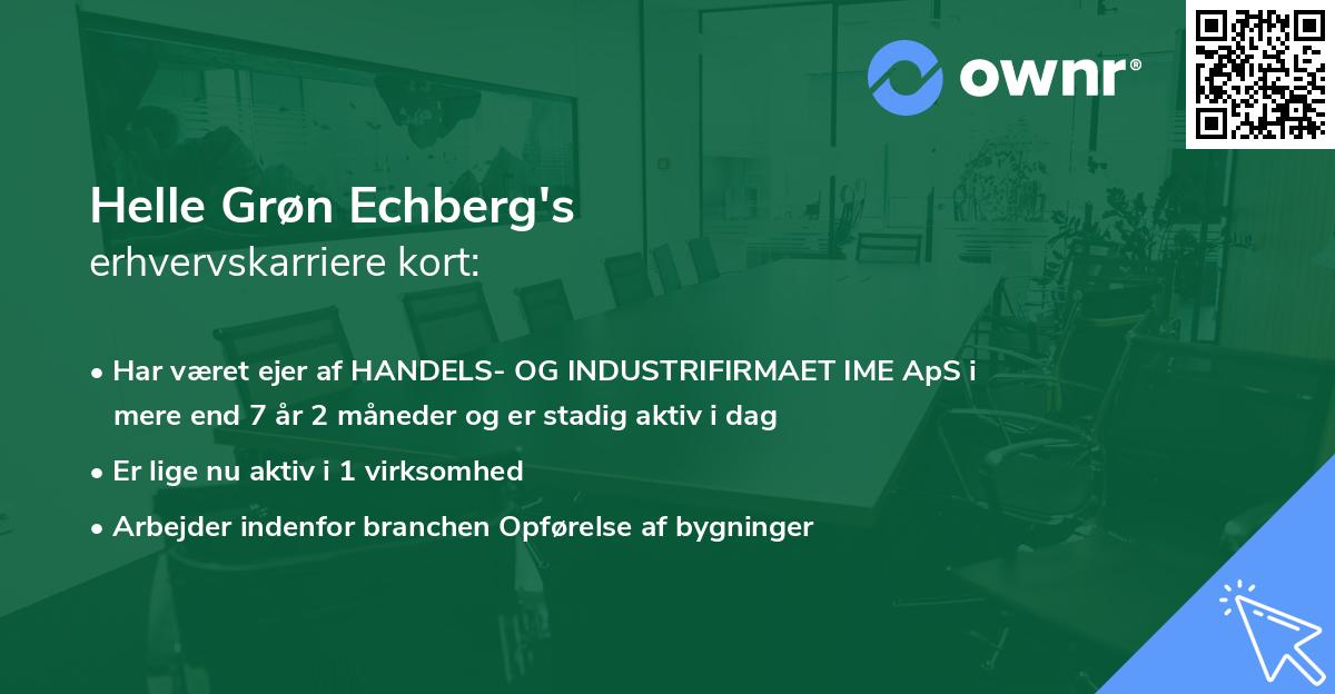 Helle Grøn Echberg's erhvervskarriere kort