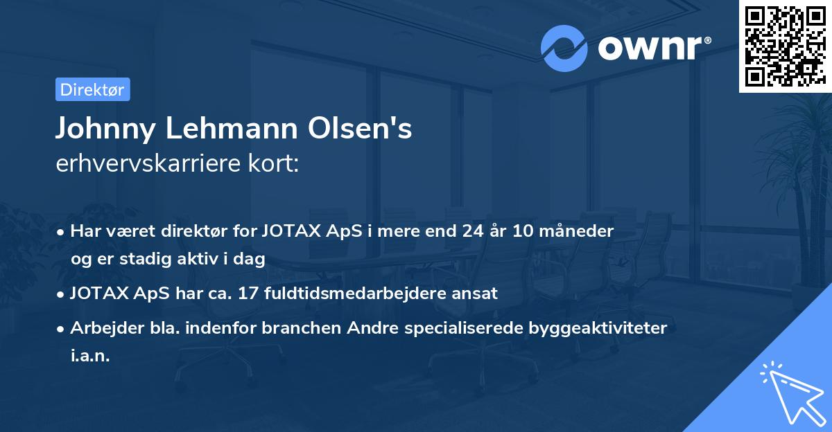 Johnny Lehmann Olsen's erhvervskarriere kort