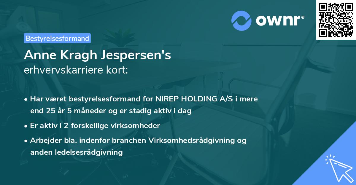 Anne Kragh Jespersen's erhvervskarriere kort