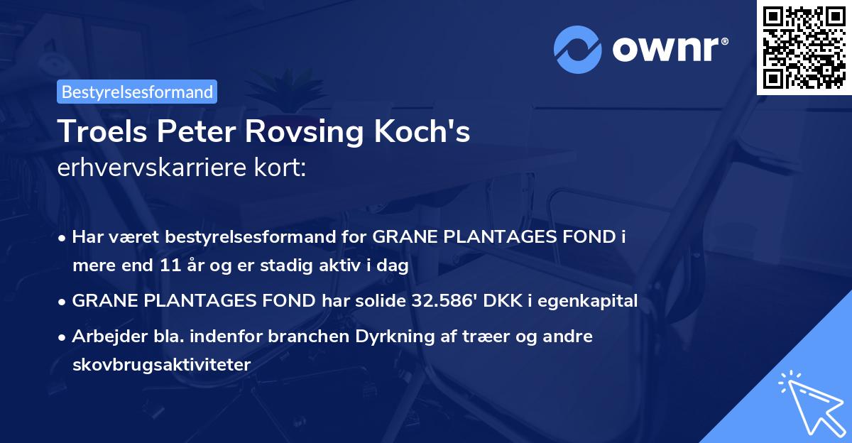 Troels Peter Rovsing Koch's erhvervskarriere kort