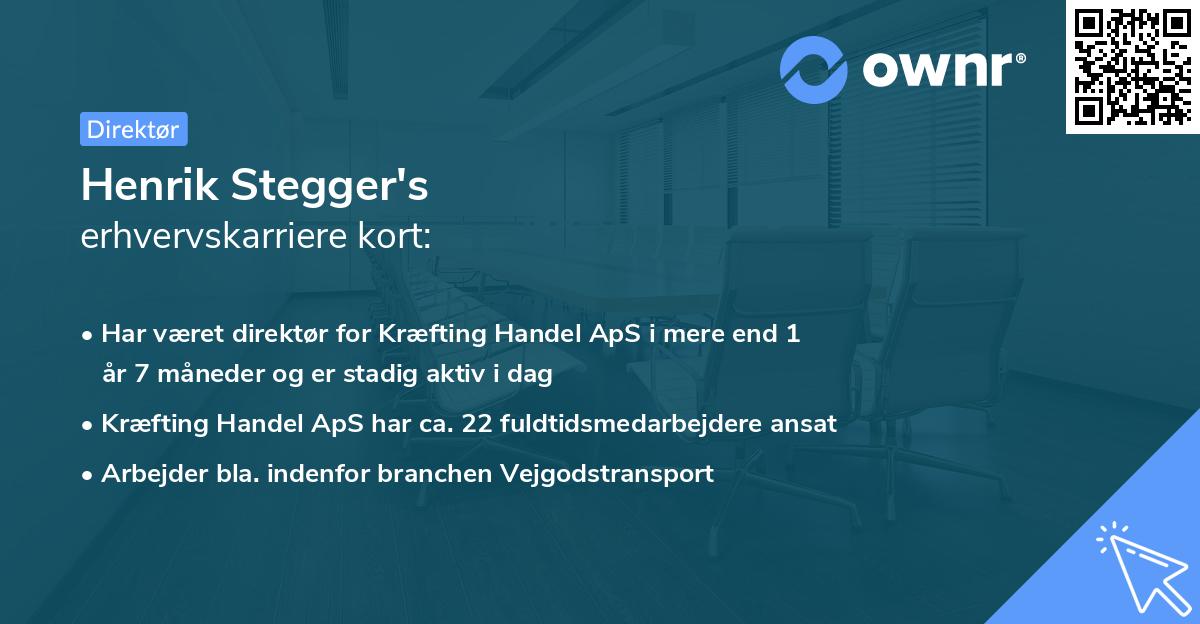 Henrik Stegger's erhvervskarriere kort