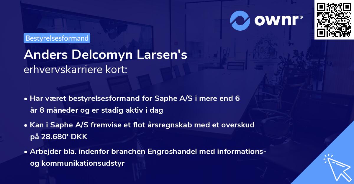 Anders Delcomyn Larsen's erhvervskarriere kort