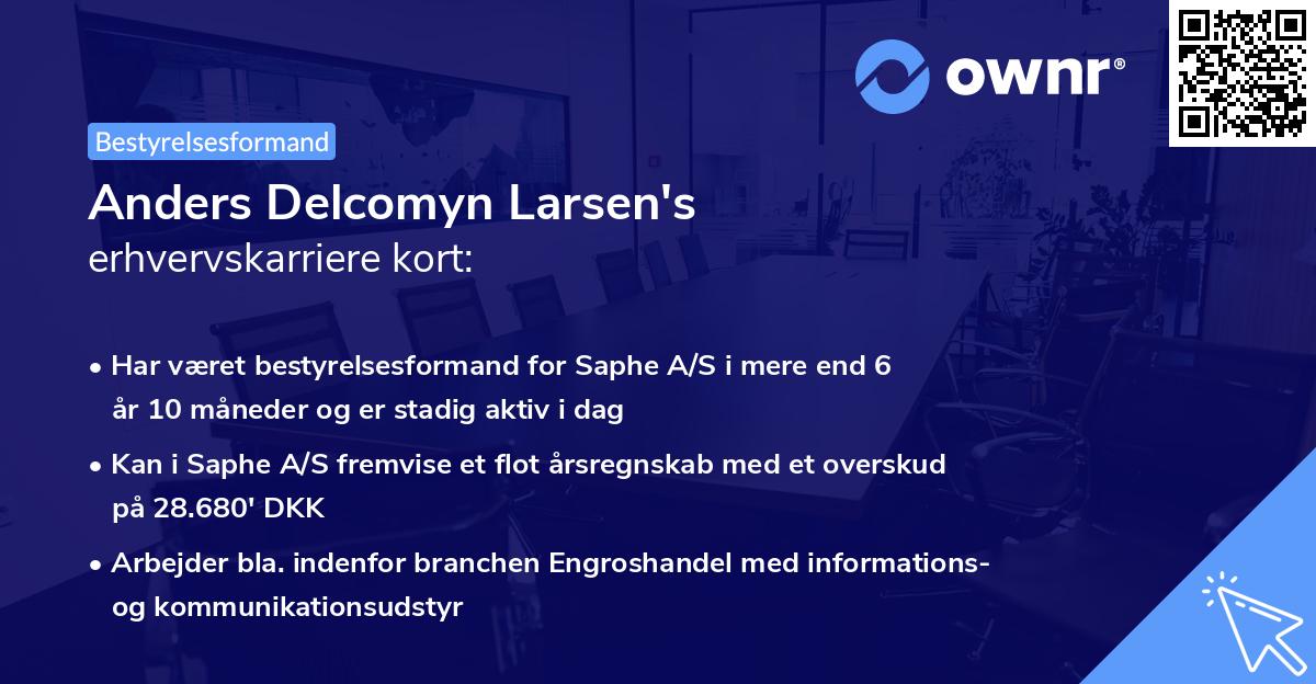 Anders Delcomyn Larsen's erhvervskarriere kort