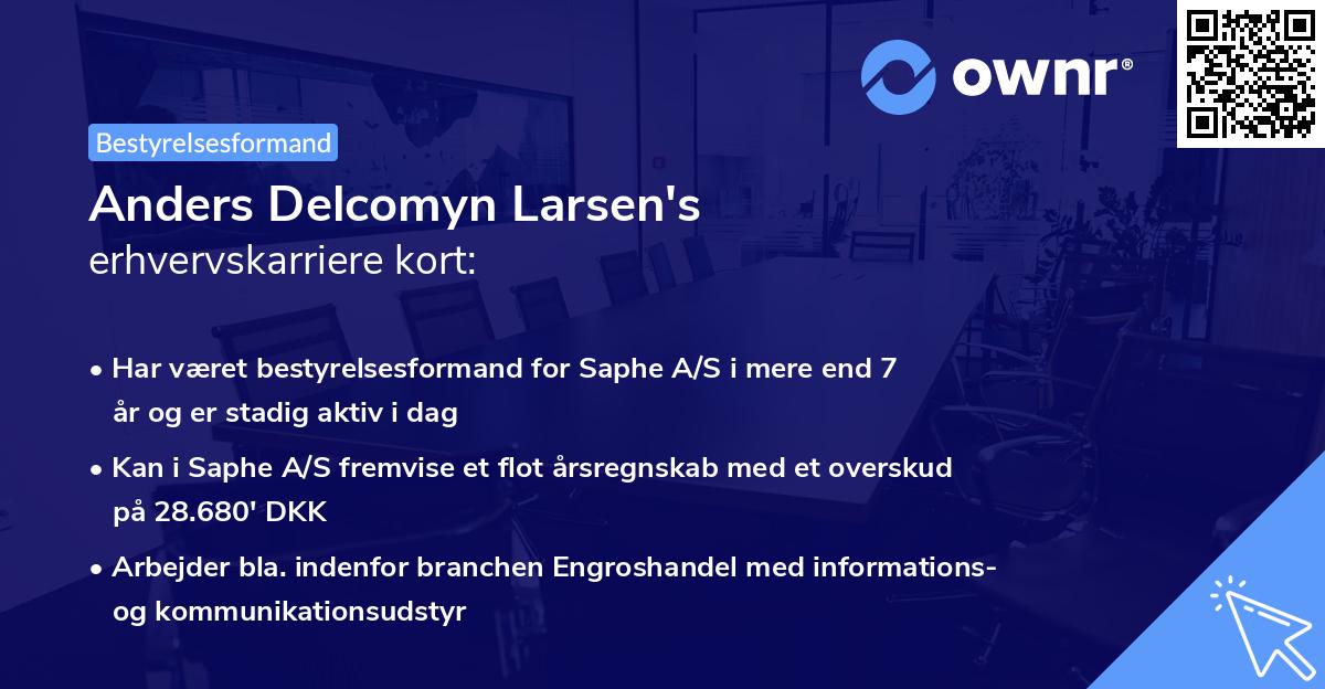 Anders Delcomyn Larsen's erhvervskarriere kort