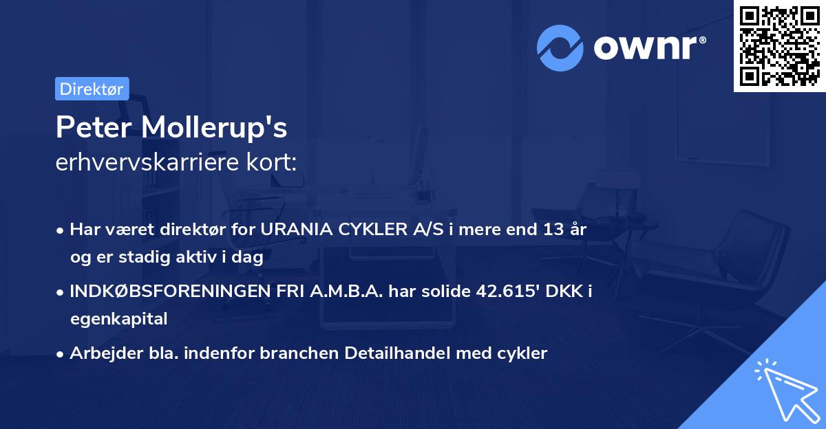 Peter Mollerup's erhvervskarriere kort