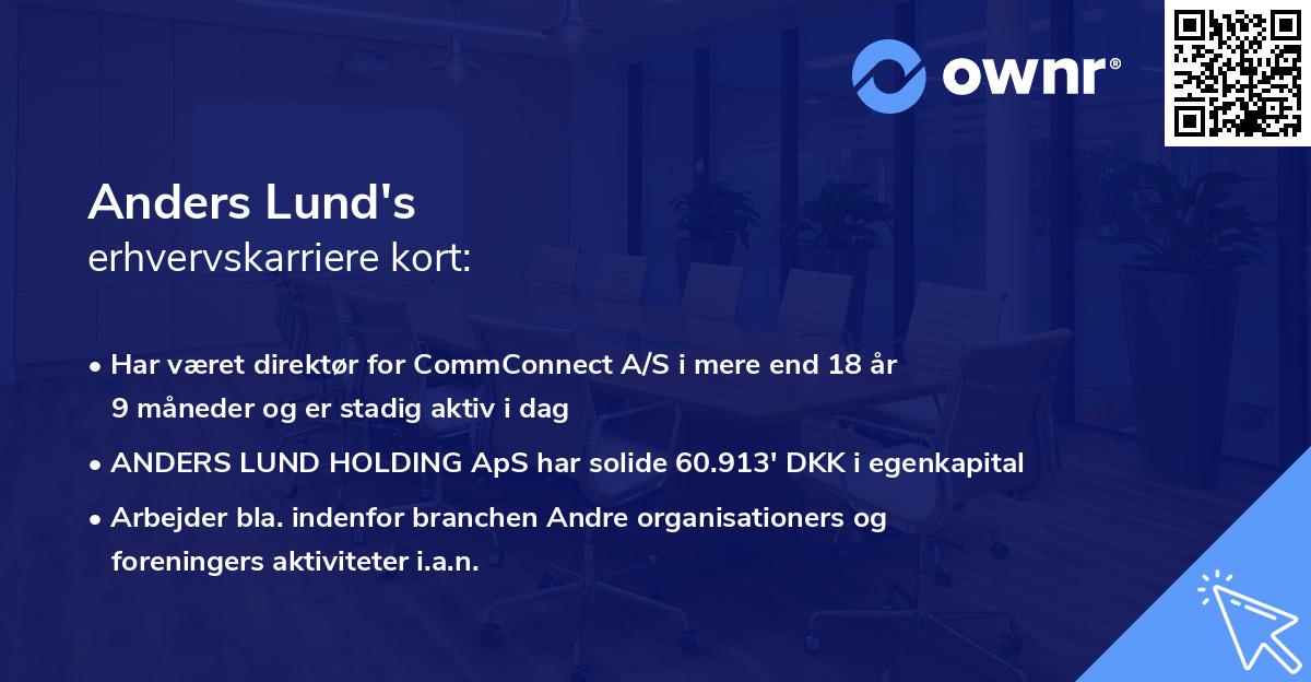 Anders Lund's erhvervskarriere kort