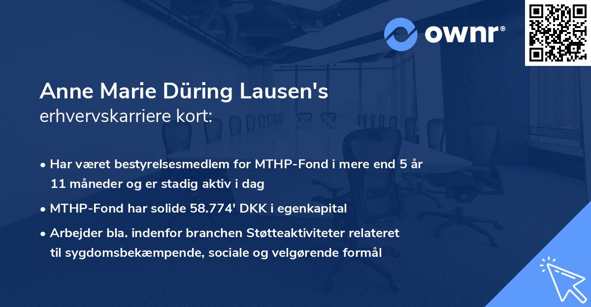 Anne Marie Düring Lausen's erhvervskarriere kort
