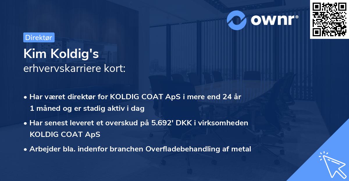Kim Koldig's erhvervskarriere kort