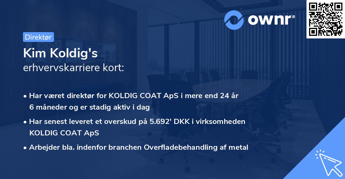 Kim Koldig's erhvervskarriere kort