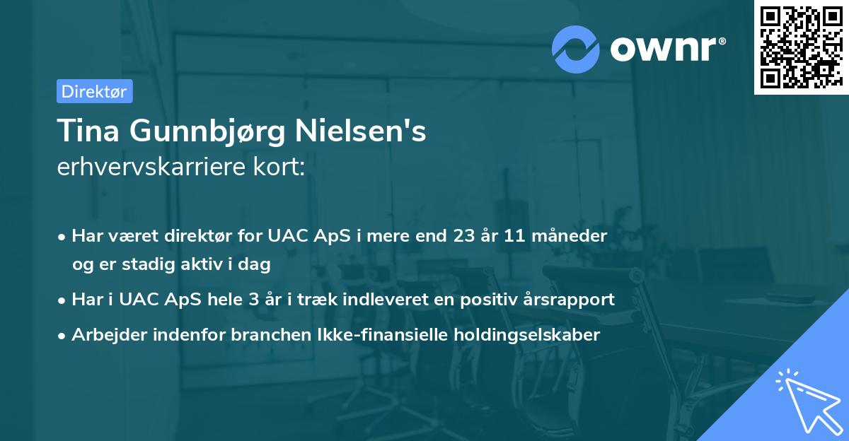 Tina Gunnbjørg Nielsen's erhvervskarriere kort