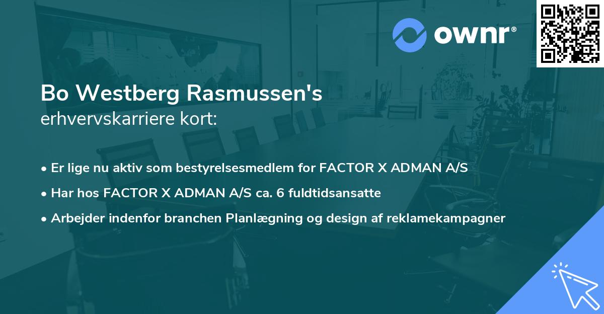 Bo Westberg Rasmussen's erhvervskarriere kort