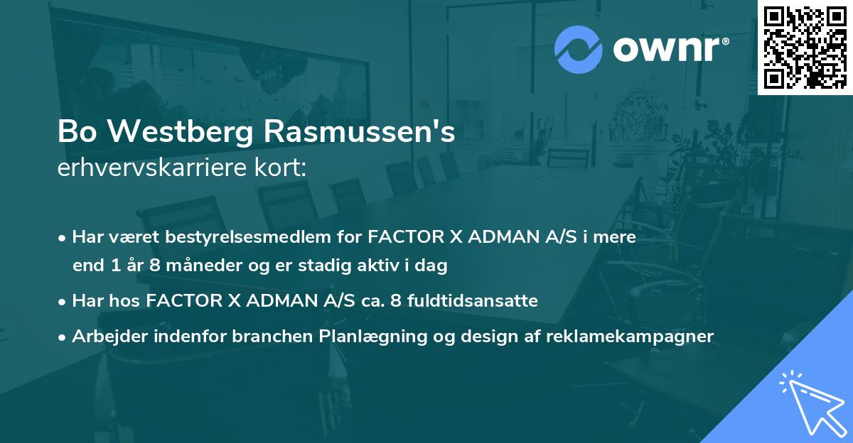 Bo Westberg Rasmussen's erhvervskarriere kort