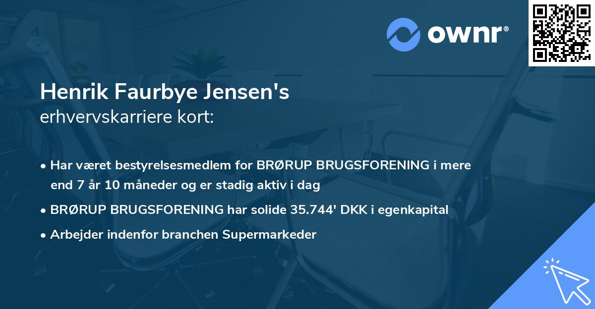 Henrik Faurbye Jensen's erhvervskarriere kort