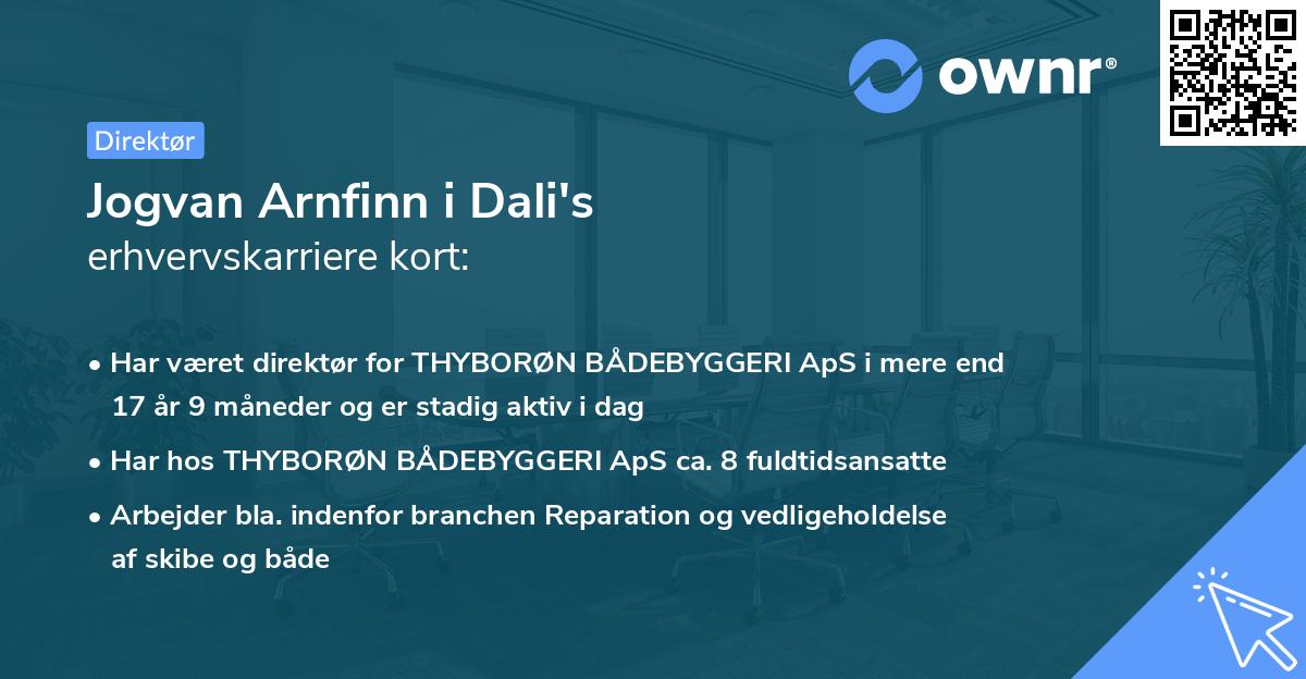 Jogvan Arnfinn i Dali's erhvervskarriere kort