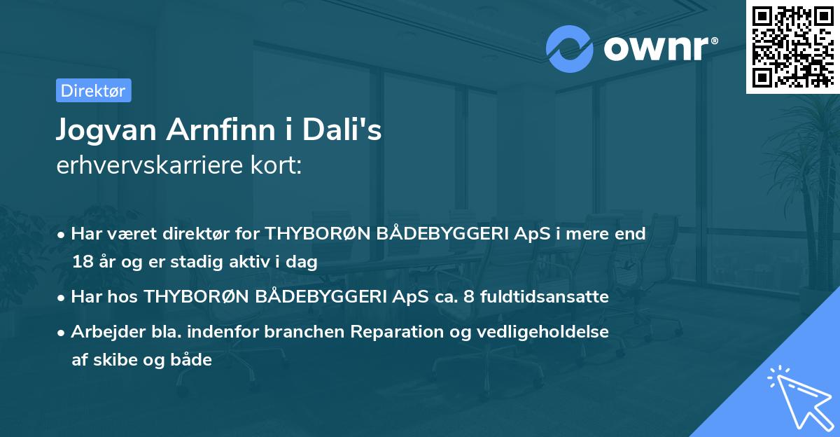 Jogvan Arnfinn i Dali's erhvervskarriere kort