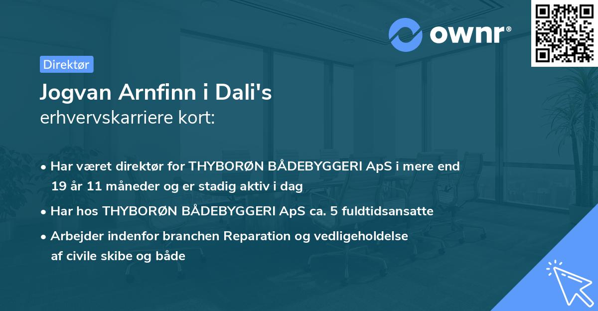Jogvan Arnfinn i Dali's erhvervskarriere kort
