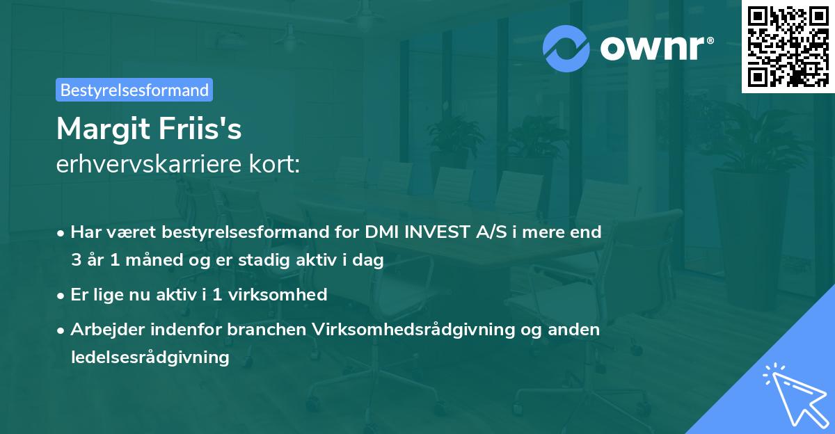 Margit Friis's erhvervskarriere kort