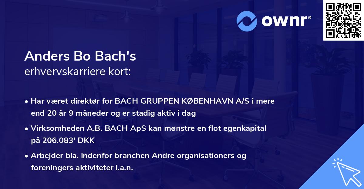 Anders Bo Bach's erhvervskarriere kort