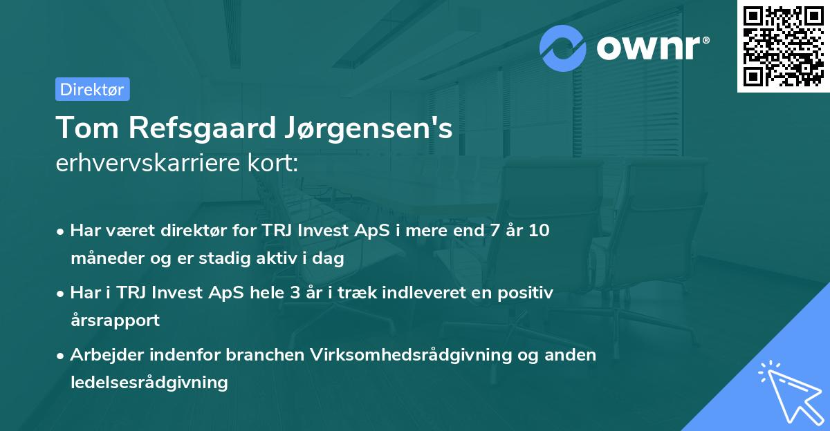 Tom Refsgaard Jørgensen's erhvervskarriere kort