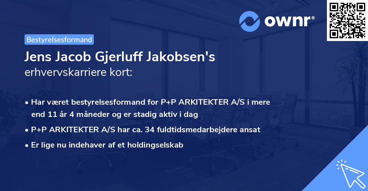 Jens Jacob Gjerluff Jakobsen's erhvervskarriere kort