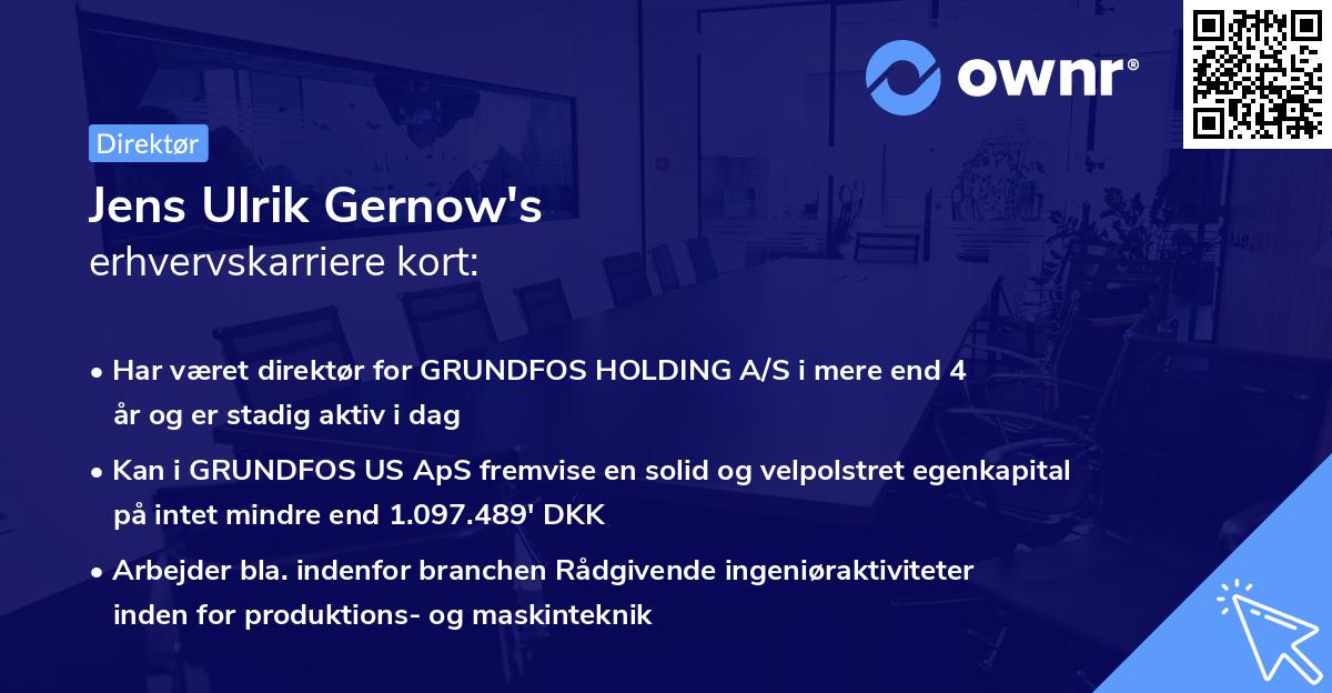 Jens Ulrik Gernow's erhvervskarriere kort