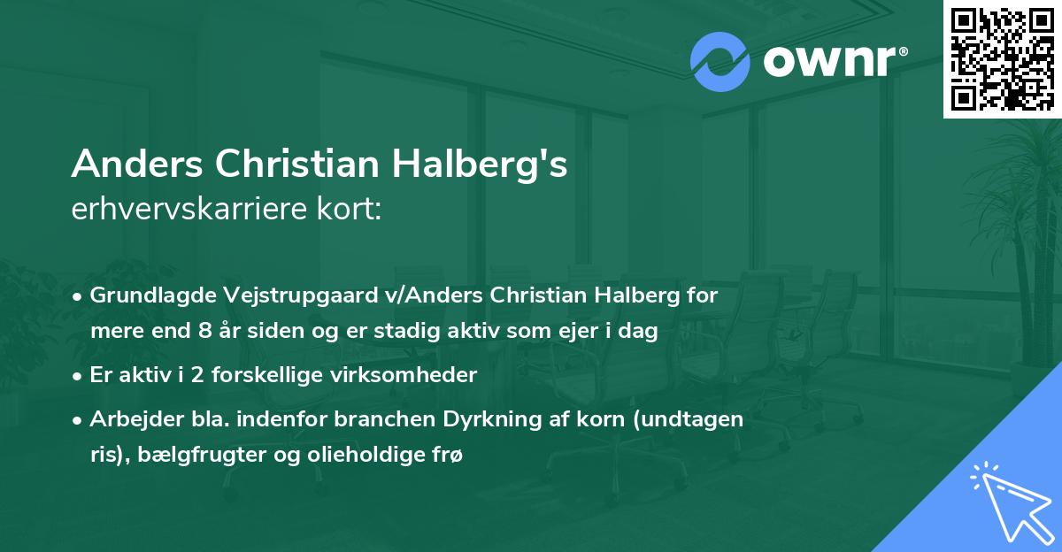 Anders Christian Halberg's erhvervskarriere kort