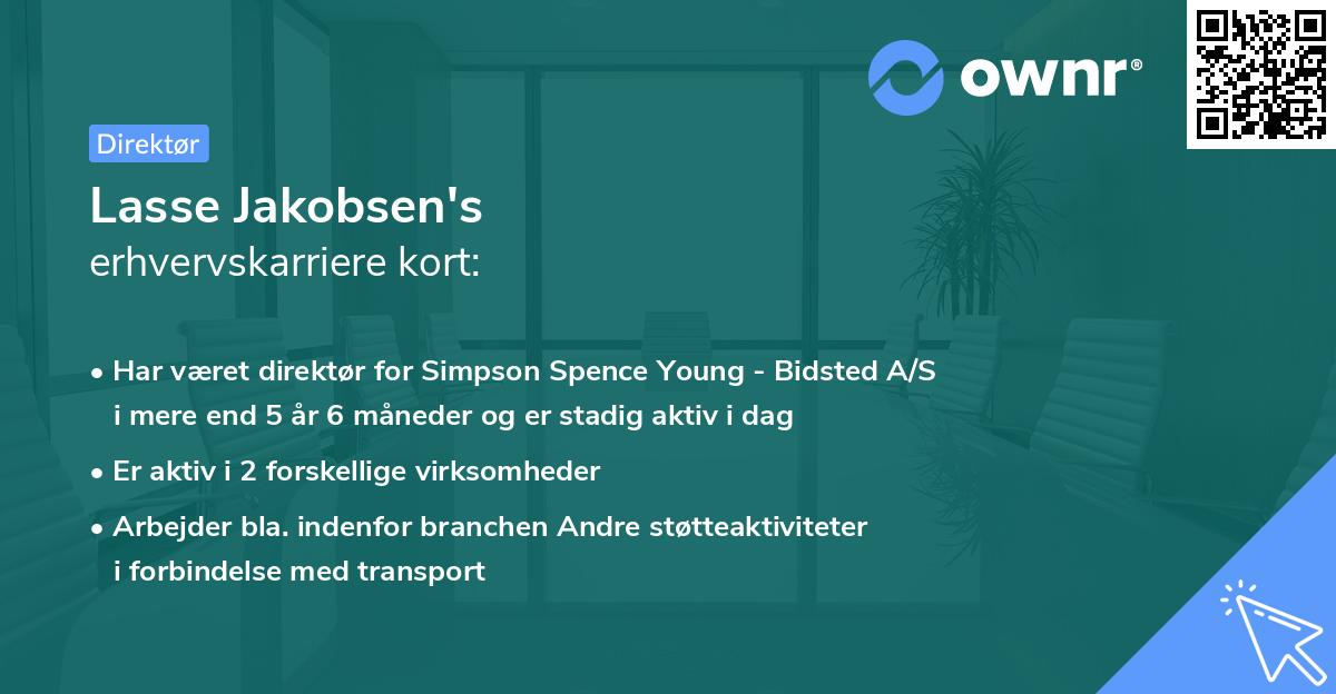 Lasse Jakobsen's erhvervskarriere kort