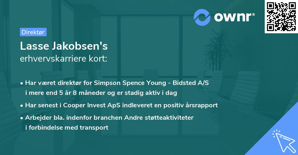 Lasse Jakobsen's erhvervskarriere kort