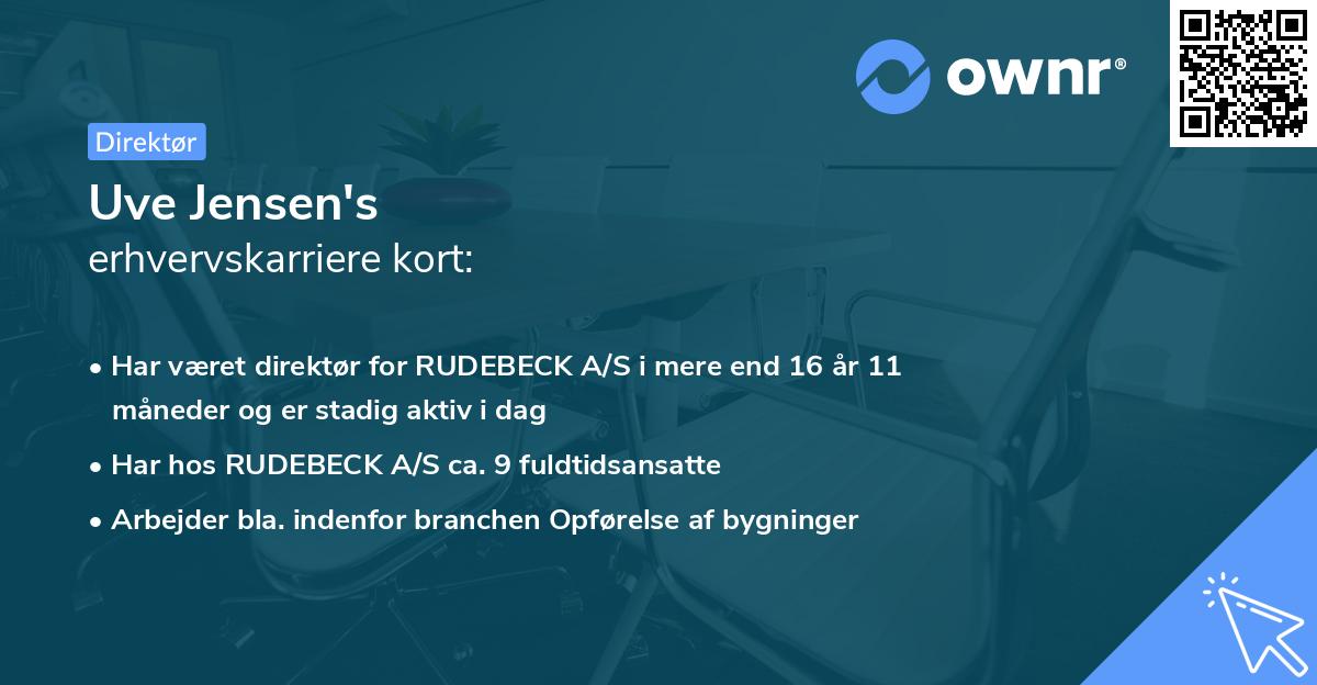 Uve Jensen's erhvervskarriere kort