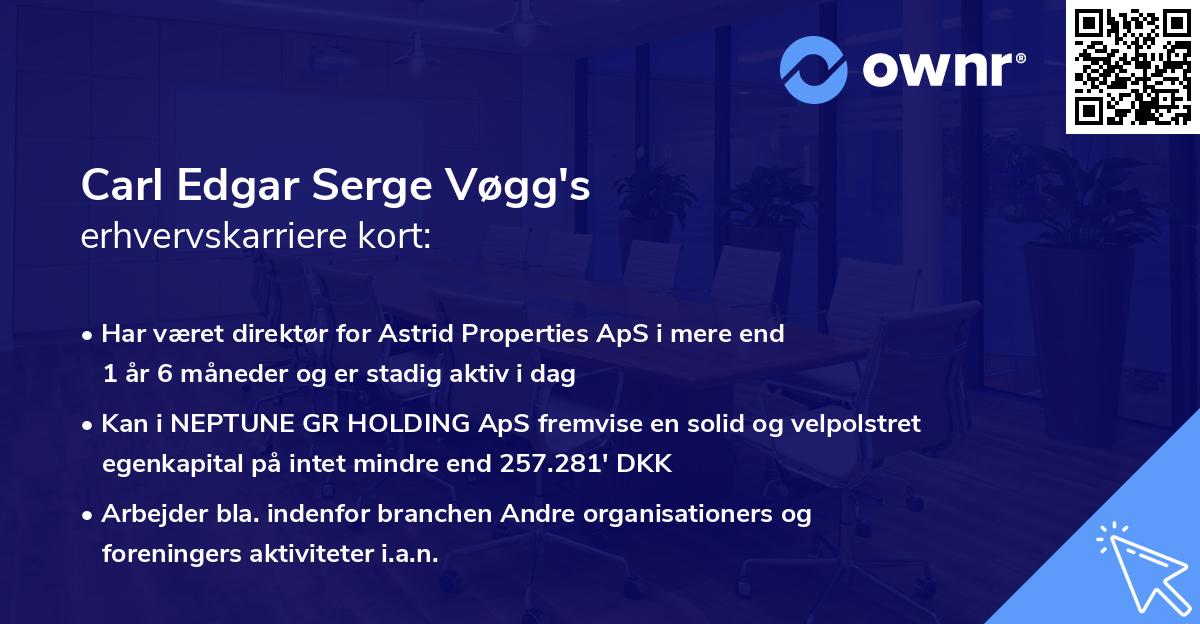 Carl Edgar Serge Vøgg's erhvervskarriere kort