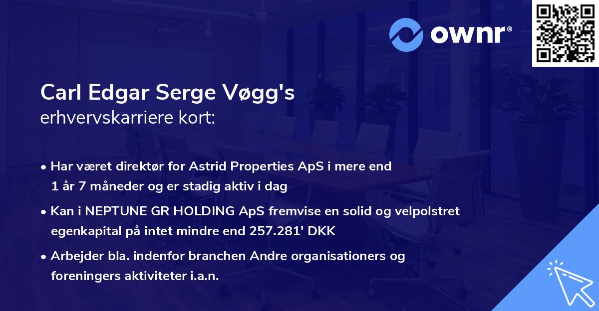 Carl Edgar Serge Vøgg's erhvervskarriere kort
