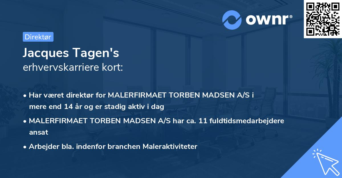 Jacques Tagen's erhvervskarriere kort
