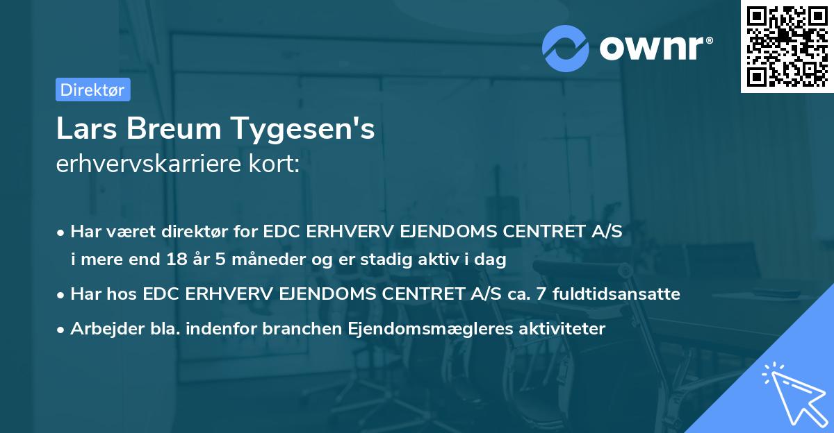 Lars Breum Tygesen's erhvervskarriere kort